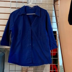 Women's button up dress shirt.